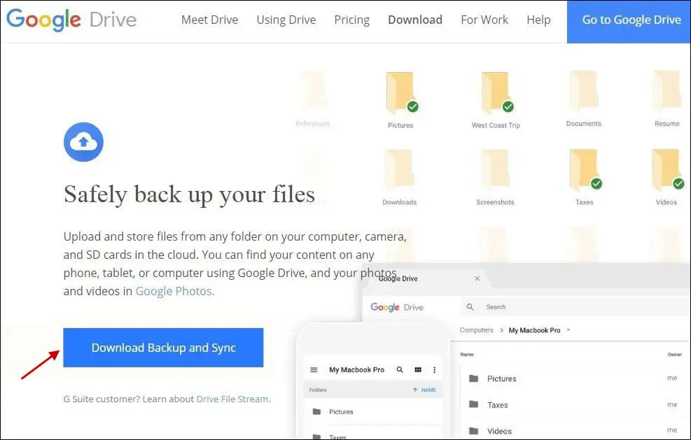 Sync Desktop PC with Google Drive Google Photos