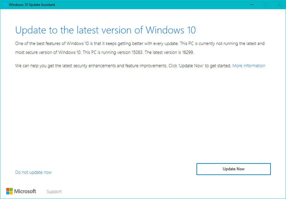 Update Latest Version Windows 10