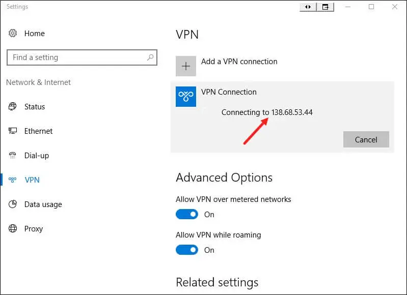 Connect VPN Windows